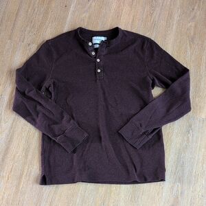 Goodfellow & Co Burgundy Long Sleeve Henley